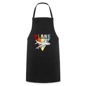 plane - Cooking Apron - black - Front - AI Model Male 185 dark (185cm)
