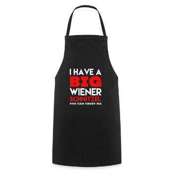 Wiener Schnitzel saying - Cooking Apron - black - Front - AI Model Male 185 dark (185cm)