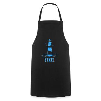Texel Leuchtturm Möwen Nordsee - Kochschürze - Schwarz - Vorne - AI Model Male 185 dark (185cm)