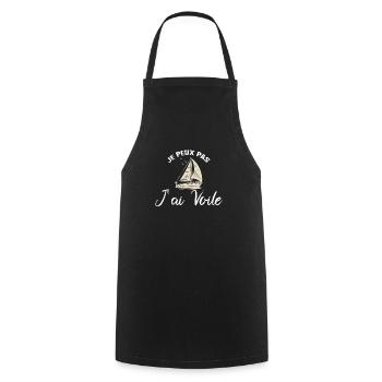 Je Peux Pas J Ai Voile Idée cadeau voilier - Tablier de cuisine - noir - Devant - AI Model Male 185 dark (185cm)