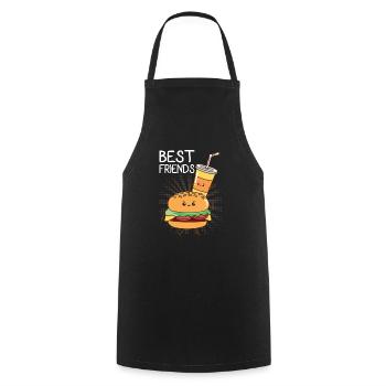 Burger hamburger - Cooking Apron - black - Front - AI Model Male 185 dark (185cm)