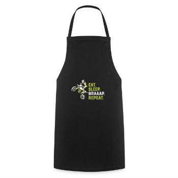 Eat Sleep Braap Repeat - Cooking Apron - black - Front - AI Model Male 185 dark (185cm)