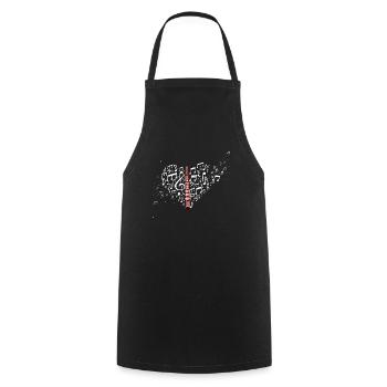flute - Cooking Apron - black - Front - AI Model Male 185 dark (185cm)
