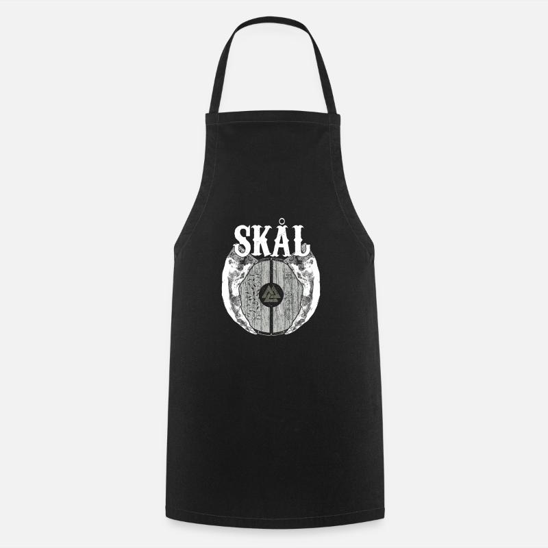 Viking Viking Valhalla Odin Thor Teutonic Wolf - Cooking Apron - black