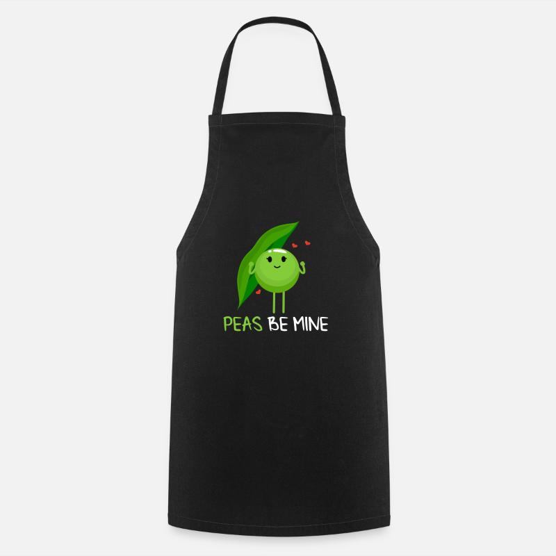 Peas be mine pea and pea pods - Cooking Apron - black