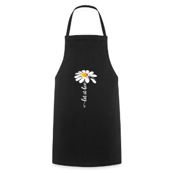let it bee Gänseblümchen Margerite Blumenmotiv - Kochschürze - Schwarz - Vorne - AI Model Male 185 dark (185cm)