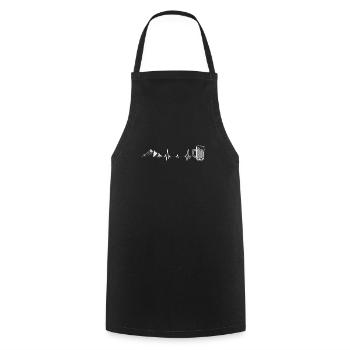 Herzschlag Berge und Bier Bierkrug Geschenk - Kochschürze - Schwarz - Vorne - AI Model Male 185 dark (185cm)