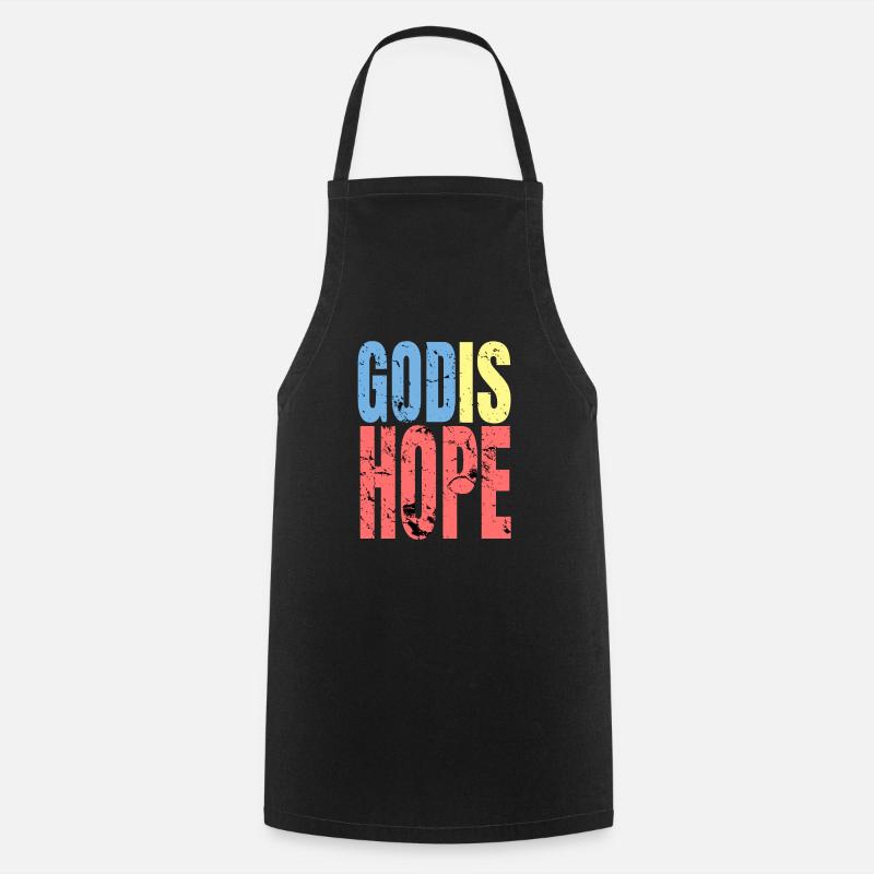 God Hope - Kochschürze - Schwarz