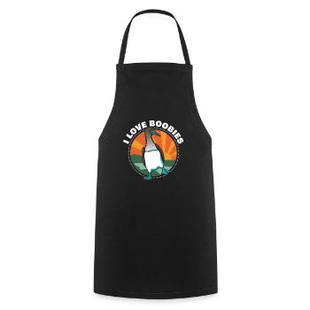 Funny I Love Boobies Gift design for Birdwatchers - Cooking Apron - black - Front - AI Model Male 185 dark (185cm)