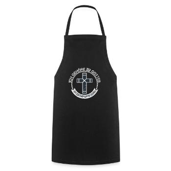 God's ground staff pastor gifts church - Cooking Apron - black - Front - AI Model Male 185 dark (185cm)