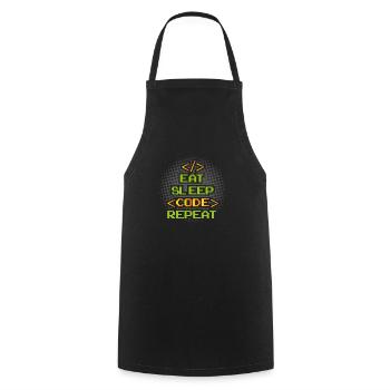 Développeur logiciel drôle de programmation - Tablier de cuisine - noir - Devant - AI Model Male 185 dark (185cm)