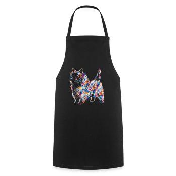 Cairn Terrier Geometric Shirts - Cooking Apron - black - Front - AI Model Male 185 dark (185cm)