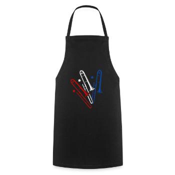 Trombone trombonist musical instrument - Cooking Apron - black - Front - AI Model Male 185 dark (185cm)
