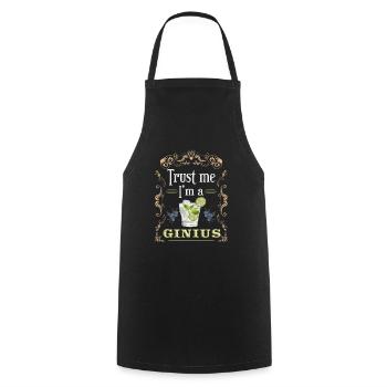 Amant drôle de gin disant faites-moi confiance, je suis un Ginius - Tablier de cuisine - noir - Devant - AI Model Male 185 dark (185cm)
