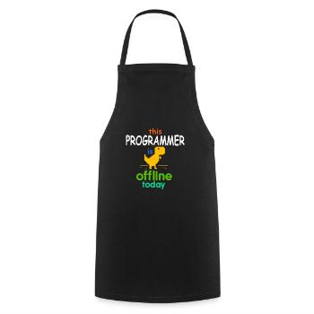 Programmer is offline - Cooking Apron - black - Front - AI Model Male 185 dark (185cm)