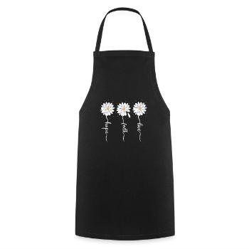 faith hope love daisies - Cooking Apron - black - Front - AI Model Male 185 dark (185cm)
