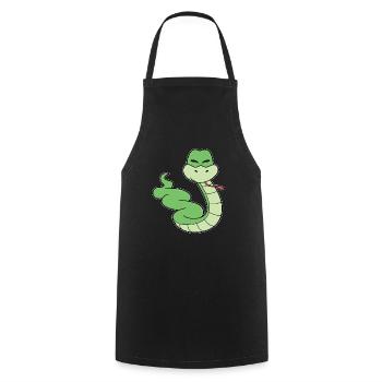Cute snake - Cooking Apron - black - Front - AI Model Male 185 dark (185cm)