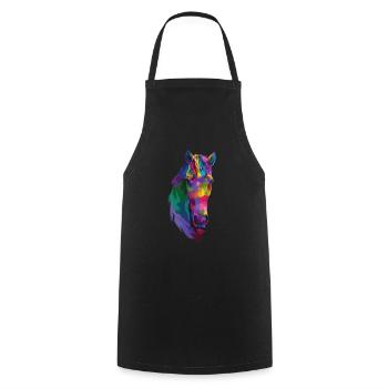 Idée cadeau de cadeau d'équitation douce de chevaux de cheval - Tablier de cuisine - noir - Devant - AI Model Male 185 dark (185cm)
