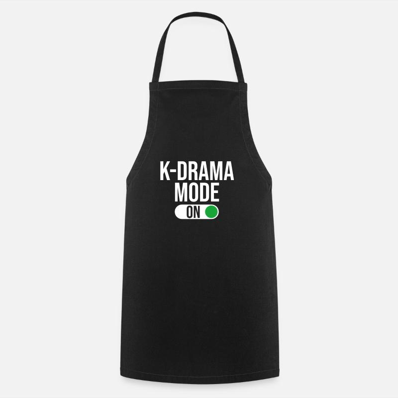 Mode KDrama activé, K-Drama / K-Pop coréen - Tablier de cuisine - noir