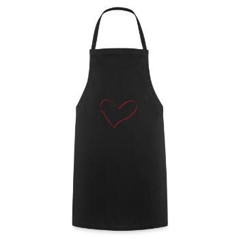 Dog heart with dog paws - Cooking Apron - black - Front - AI Model Male 185 dark (185cm)