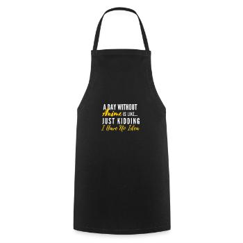 Anime - Cooking Apron - black - Front - AI Model Male 185 dark (185cm)