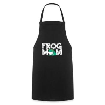 Frog Mom Mother's Day Gift Frog Mom Ladies - Cooking Apron - black - Front - AI Model Male 185 dark (185cm)