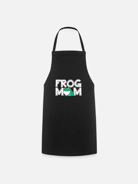 Frog Mom Mother's Day Gift Frog Mom Ladies - Cooking Apron - black
