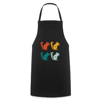Squirrel animals - Cooking Apron - black - Front - AI Model Male 185 dark (185cm)