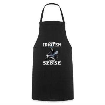 So many idiots - and just a scythe! Skull Shirt - Cooking Apron - black - Front - AI Model Male 185 dark (185cm)
