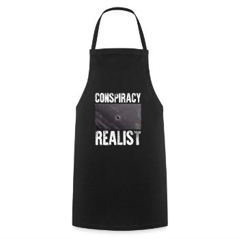 Conspiracy Realist Spaceship UFO Alien Theories Fu - Tablier de cuisine - noir - Devant - AI Model Male 185 dark (185cm)