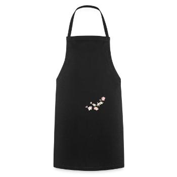 blumen - Kochschürze - Schwarz - Vorne - AI Model Male 185 dark (185cm)