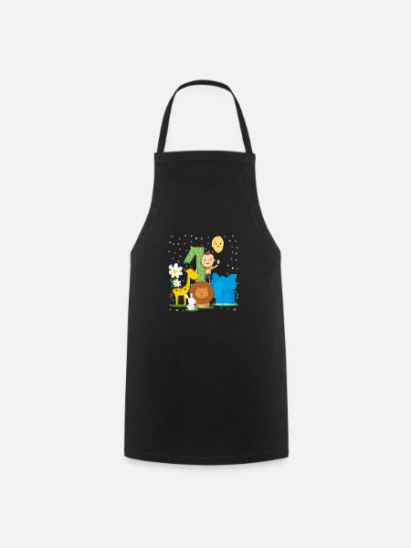 Birthday Baby - 1st Birthday Zoo - Cooking Apron - black