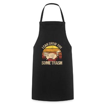 Raccoon animals - Cooking Apron - black - Front - AI Model Male 185 dark (185cm)