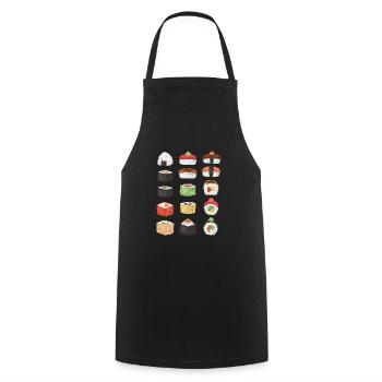 Sushi Japanese ramen - Cooking Apron - black - Front - AI Model Male 185 dark (185cm)