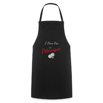 je peux pas j ai Pétanque - Tablier de cuisine - noir - Devant - AI Model Male 185 dark (185cm)