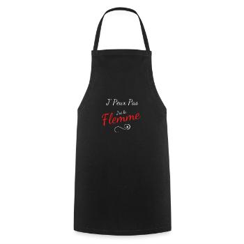 je peux pas j ai la flemme - Tablier de cuisine - noir - Devant - AI Model Male 185 dark (185cm)