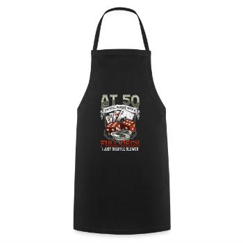 50th birthday poker player cards gambling - Cooking Apron - black - Front - AI Model Male 185 dark (185cm)