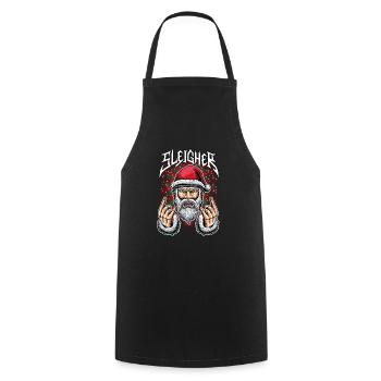 Rocking Santa Claus Sleigher Christmas Sweater - Cooking Apron - black - Front - AI Model Male 185 dark (185cm)