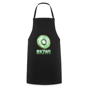 Kiwi slice fruit Halloween fruit - Cooking Apron - black - Front - AI Model Male 185 dark (185cm)