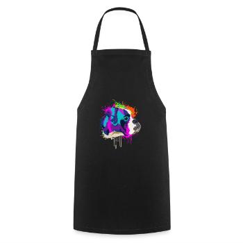 Splash Art Boxer Dog Lover Gift Idea - Cooking Apron - black - Front - AI Model Male 185 dark (185cm)