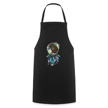 Dream catcher flowers Indians - Cooking Apron - black - Front - AI Model Male 185 dark (185cm)