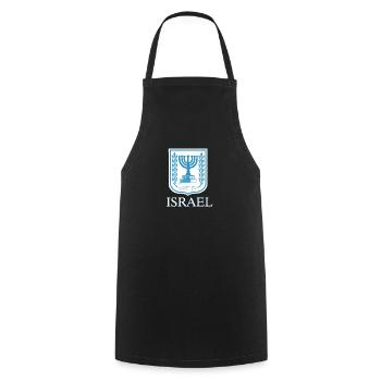 Israël Tsahal Mossad Menorah Tel Aviv Gift - Tablier de cuisine - noir - Devant - AI Model Male 185 dark (185cm)