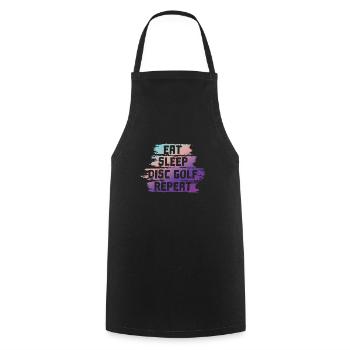 Eat Sleep Disc Golf Répéter - Tablier de cuisine - noir - Devant - AI Model Male 185 dark (185cm)