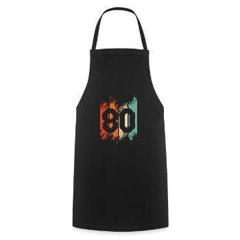 80th birthday - Cooking Apron - black - Front - AI Model Male 185 dark (185cm)
