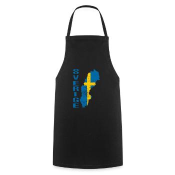 Idée cadeau Sverige Sweden - Tablier de cuisine - noir - Devant - AI Model Male 185 dark (185cm)