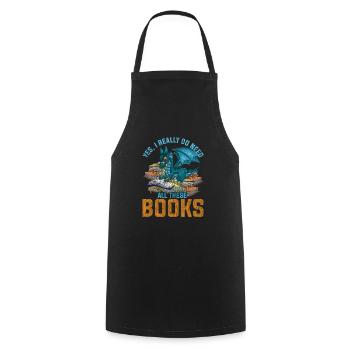 Dragon book fantasy animal - Cooking Apron - black - Front - AI Model Male 185 dark (185cm)