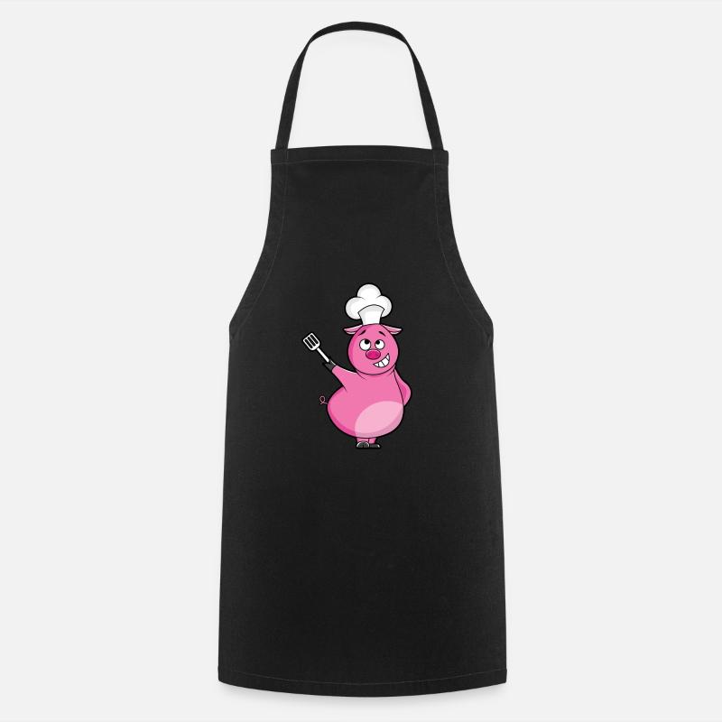 Chef pig a funny gift for chefs - Cooking Apron - black