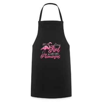 Flamingo girl pink - Cooking Apron - black - Front - AI Model Male 185 dark (185cm)