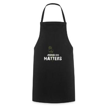 Le journalisme n'est pas la chemise de journaliste ennemi - Tablier de cuisine - noir - Devant - AI Model Male 185 dark (185cm)