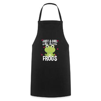 Just A Girl Who Loves Frogs, Cute Frog Girl Gift - Cooking Apron - black - Front - AI Model Male 185 dark (185cm)